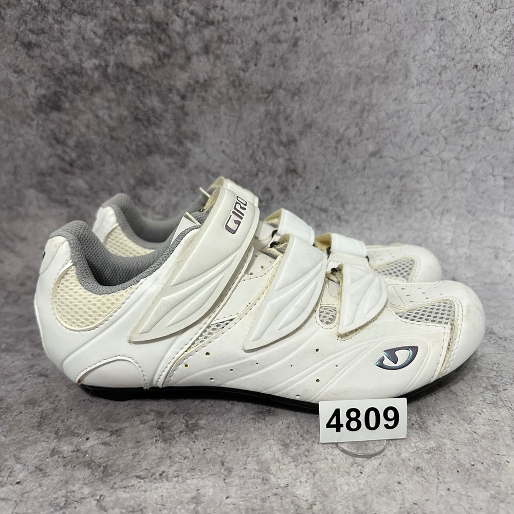 Giro Sante II Cycling Shoes Womens 6.5 White Road Bike Hook Loop Straps Cleats